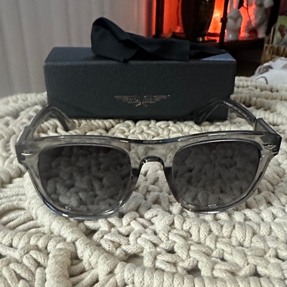 Police Transparent Gray Sunglasses